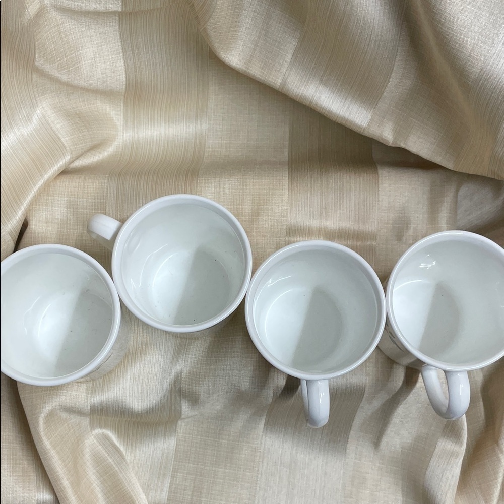Corelle White Mugs with Green and Red Holly Christmas Design - Picture 4 of 6